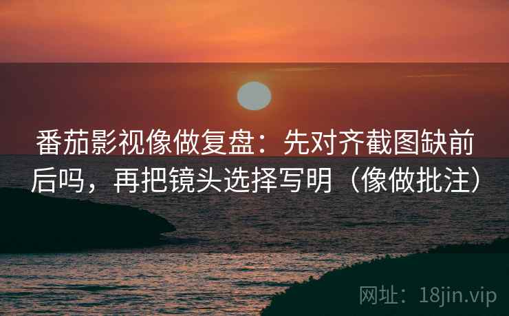 番茄影视像做复盘：先对齐截图缺前后吗，再把镜头选择写明（像做批注）  第2张