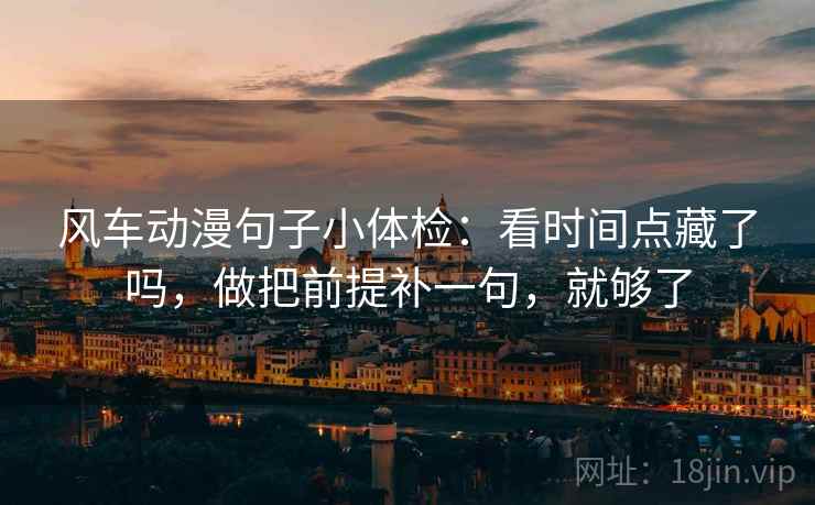 风车动漫句子小体检：看时间点藏了吗，做把前提补一句，就够了  第2张