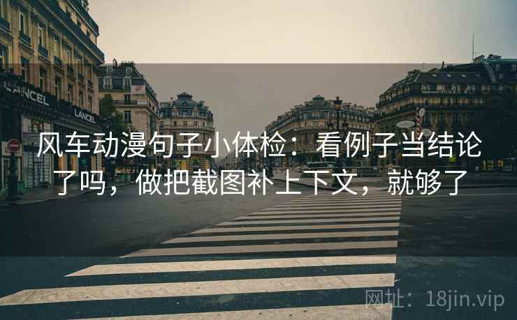 风车动漫句子小体检：看例子当结论了吗，做把截图补上下文，就够了  第2张