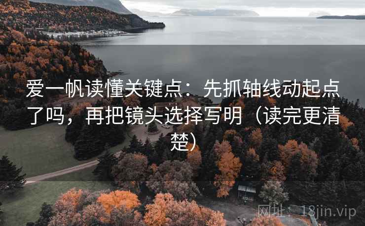 爱一帆读懂关键点：先抓轴线动起点了吗，再把镜头选择写明（读完更清楚）  第2张